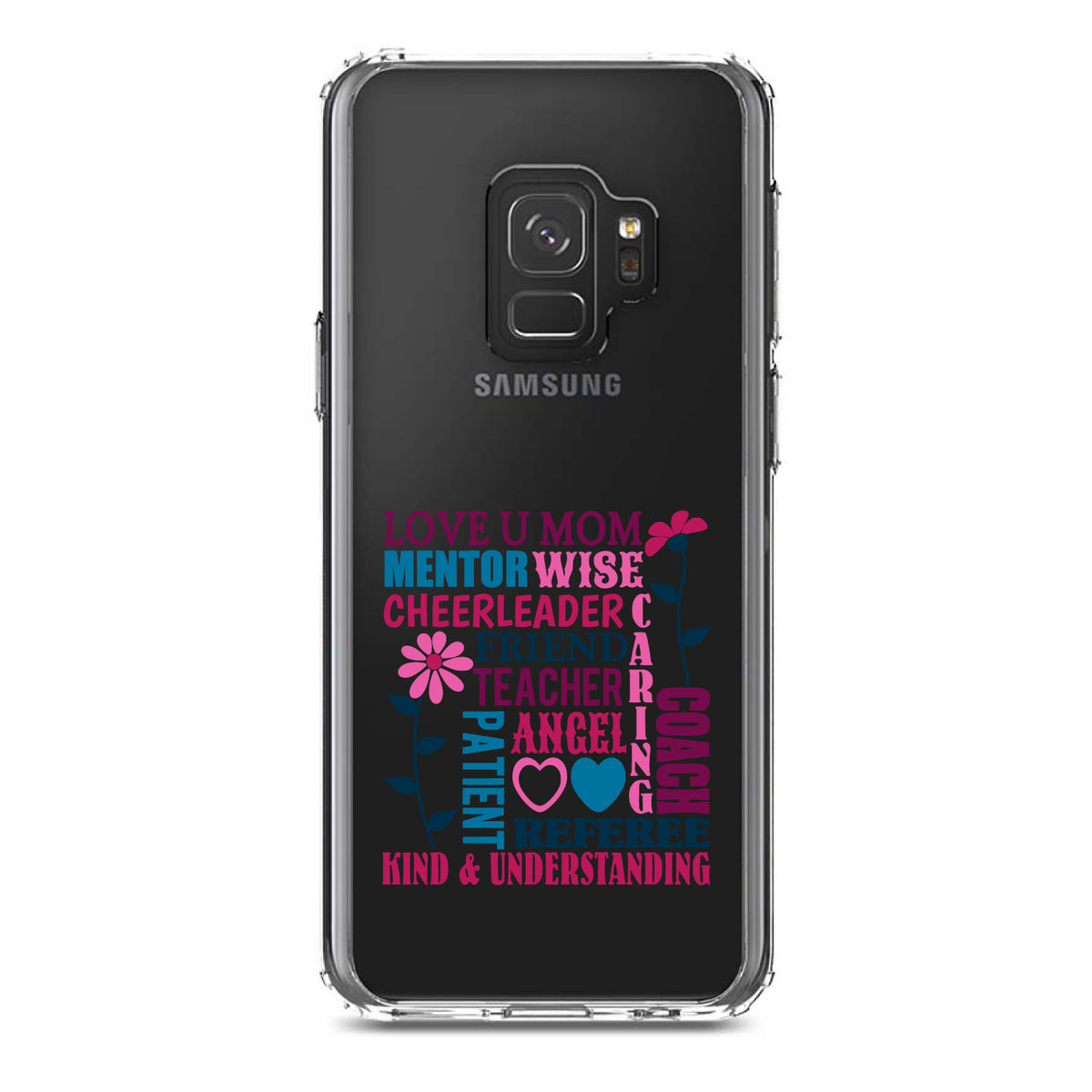 Love U Mom Word Art Mother's Day Clear Shockproof iPhone Case, view 19