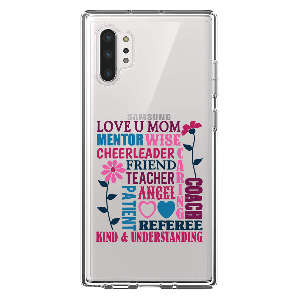 Love U Mom Word Art Mother's Day Clear Shockproof iPhone Case, view 10