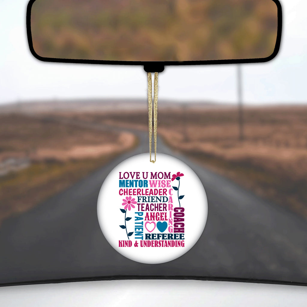 Love U Mom Word Art Mother's Day Ceramic Ornament, view 3
