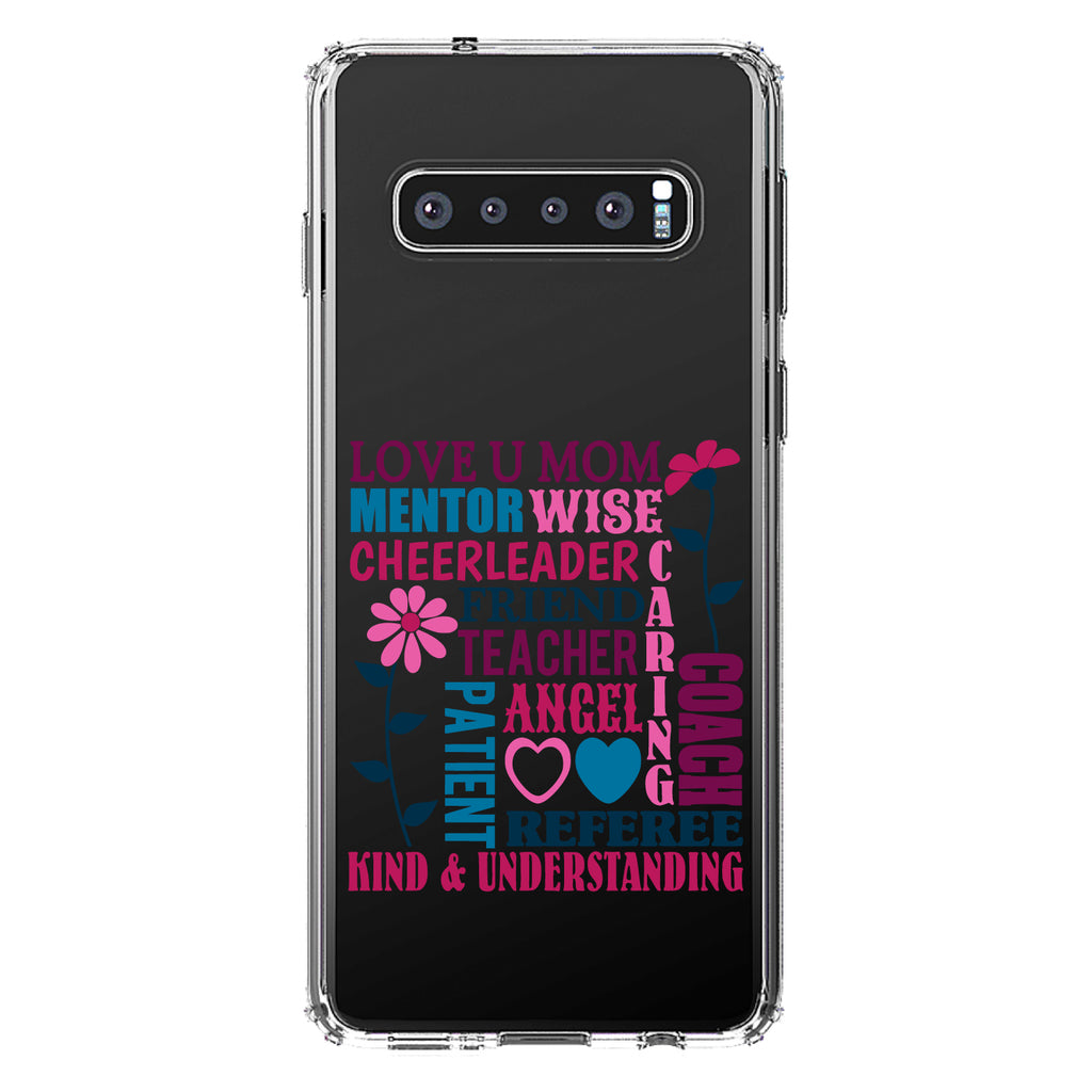 Love U Mom Word Art Mother's Day Clear Shockproof iPhone Case, view 17