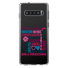 DistinctInk® Clear Shockproof Hybrid Case for Apple iPhone / Samsung Galaxy / Google Pixel - Love U Mom Word Art Mother's Day