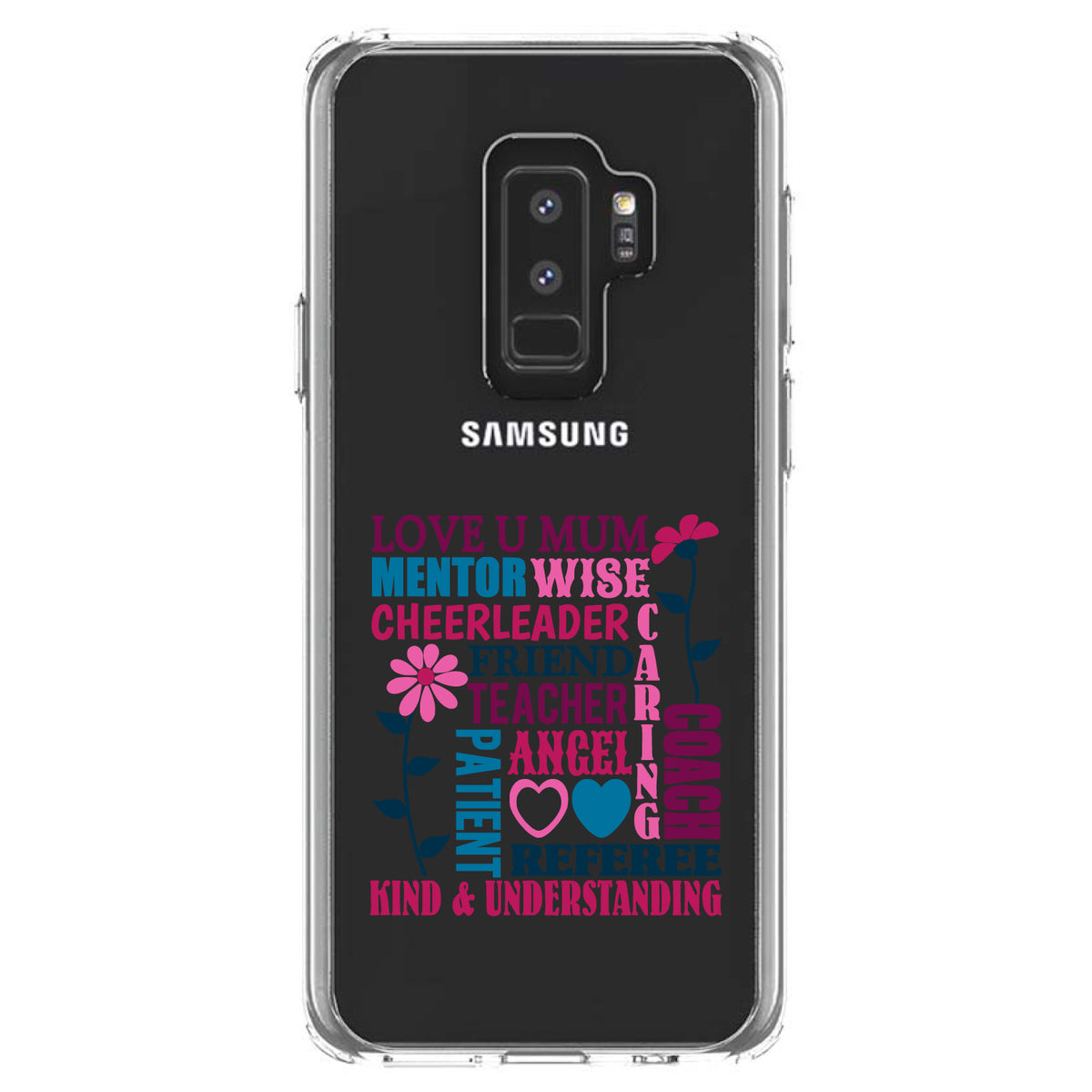 Love U Mum Word Art Mother's Day Clear Shockproof iPhone Case, view 20