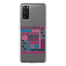 DistinctInk® Clear Shockproof Hybrid Case for Apple iPhone / Samsung Galaxy / Google Pixel - Love U Mum Word Art Mother's Day