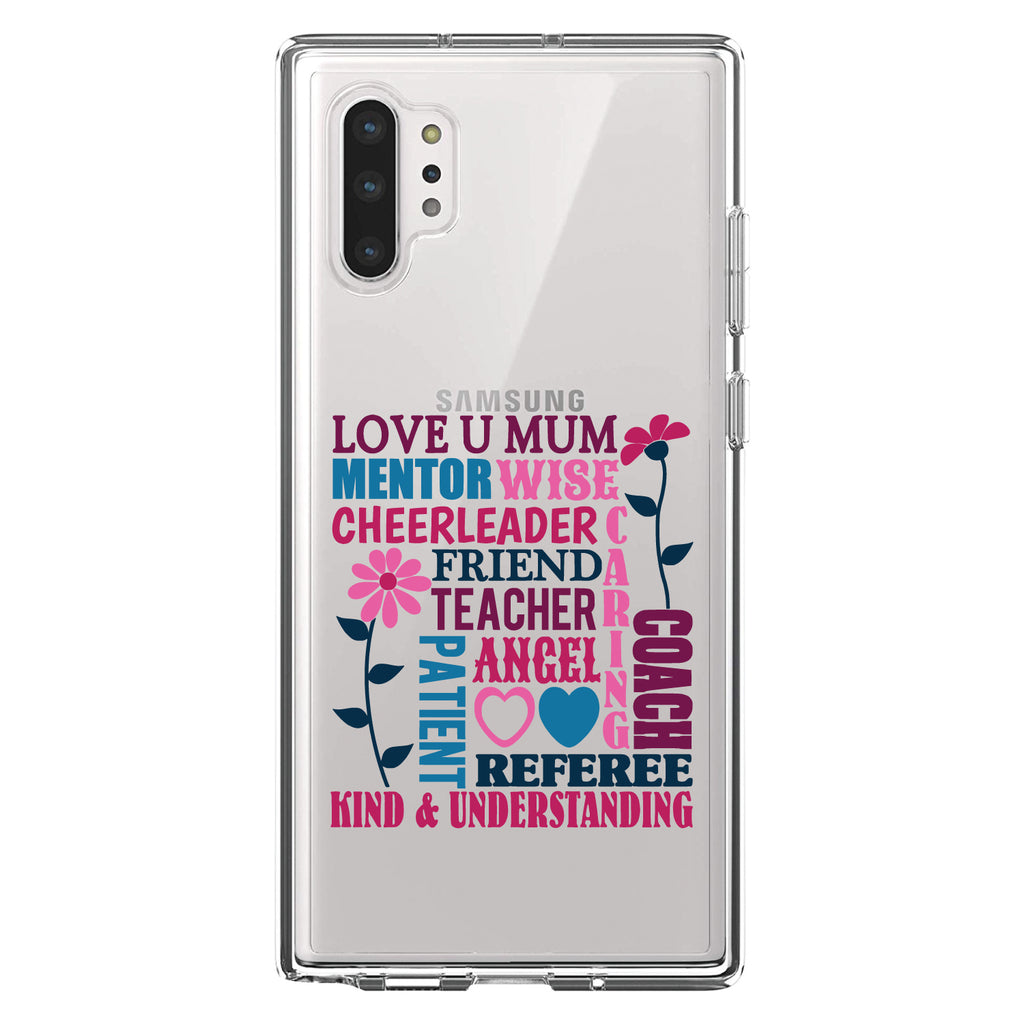 Love U Mum Word Art Mother's Day Clear Shockproof iPhone Case, view 10