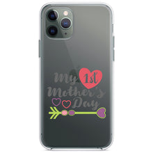 DistinctInk® Clear Shockproof Hybrid Case for Apple iPhone / Samsung Galaxy / Google Pixel - My First Mother's Day Hearts