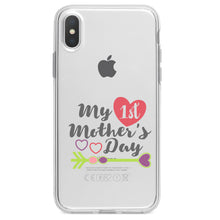 DistinctInk® Clear Shockproof Hybrid Case for Apple iPhone / Samsung Galaxy / Google Pixel - My First Mother's Day Hearts