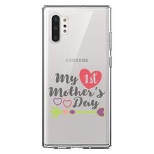 DistinctInk® Clear Shockproof Hybrid Case for Apple iPhone / Samsung Galaxy / Google Pixel - My First Mother's Day Hearts