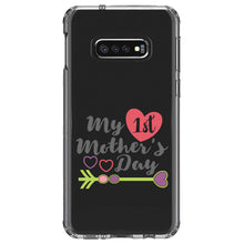 DistinctInk® Clear Shockproof Hybrid Case for Apple iPhone / Samsung Galaxy / Google Pixel - My First Mother's Day Hearts