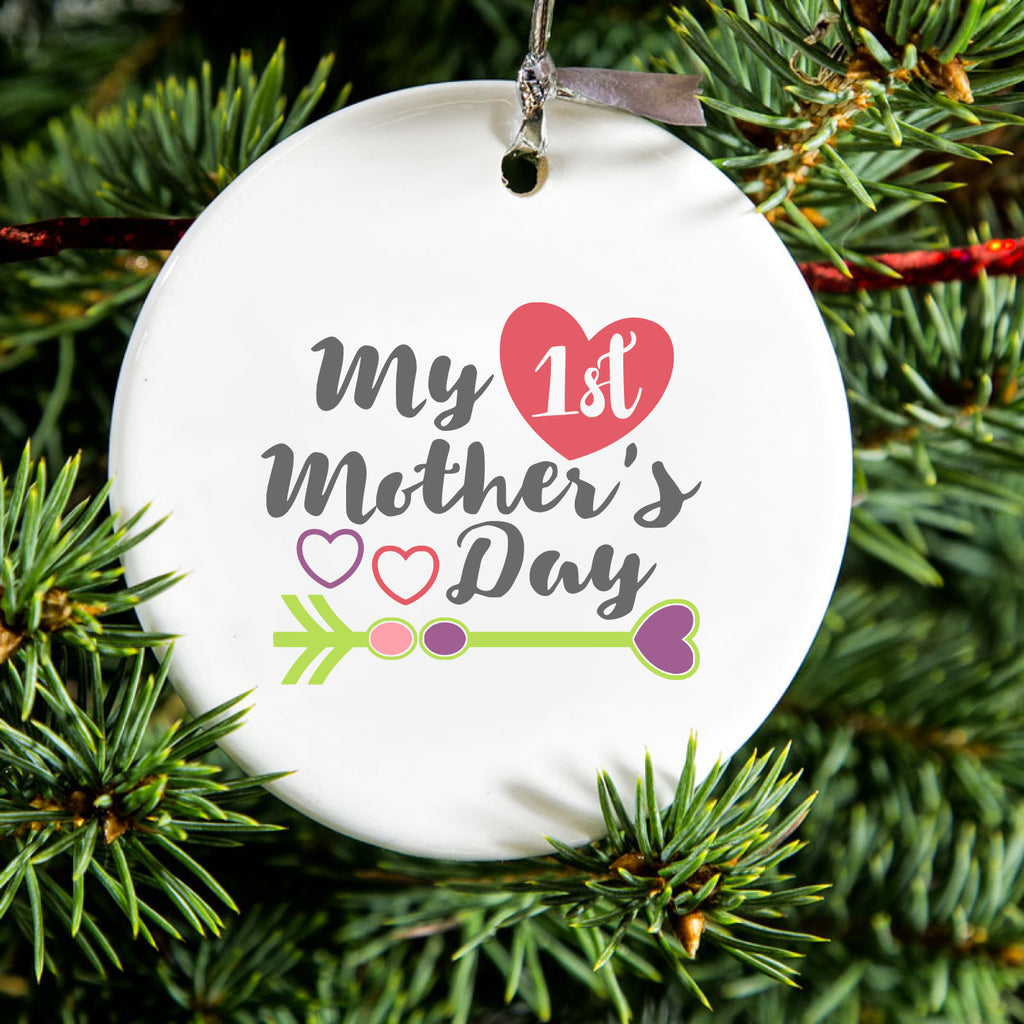 My First Mother's Day Hearts Ceramic Ornament, view 2