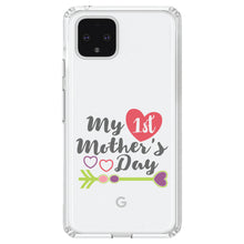 DistinctInk® Clear Shockproof Hybrid Case for Apple iPhone / Samsung Galaxy / Google Pixel - My First Mother's Day Hearts