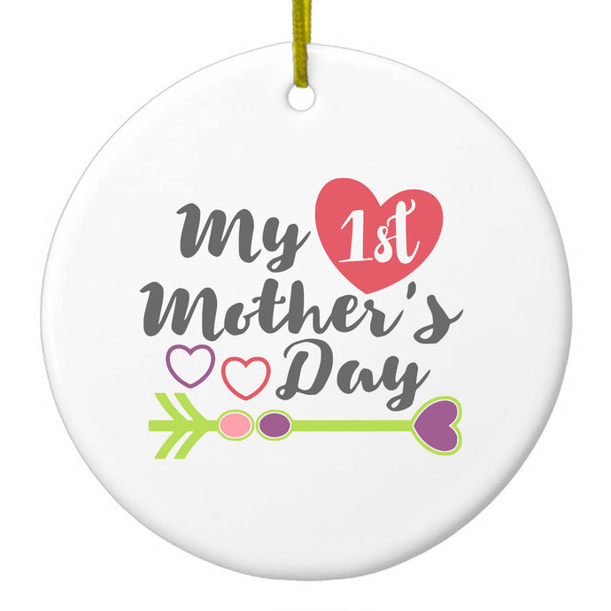 My First Mother's Day Hearts Ceramic Ornament