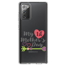 DistinctInk® Clear Shockproof Hybrid Case for Apple iPhone / Samsung Galaxy / Google Pixel - My First Mother's Day Hearts