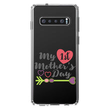 DistinctInk® Clear Shockproof Hybrid Case for Apple iPhone / Samsung Galaxy / Google Pixel - My First Mother's Day Hearts