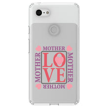 DistinctInk® Clear Shockproof Hybrid Case for Apple iPhone / Samsung Galaxy / Google Pixel - Love Mother Hearts Pink Purple