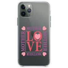 DistinctInk® Clear Shockproof Hybrid Case for Apple iPhone / Samsung Galaxy / Google Pixel - Love Mother Hearts Pink Purple