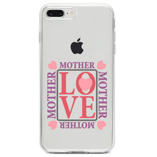 DistinctInk® Clear Shockproof Hybrid Case for Apple iPhone / Samsung Galaxy / Google Pixel - Love Mother Hearts Pink Purple