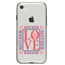 DistinctInk® Clear Shockproof Hybrid Case for Apple iPhone / Samsung Galaxy / Google Pixel - Love Mother Hearts Pink Purple