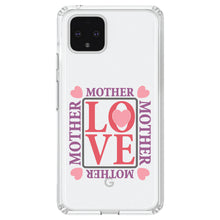 DistinctInk® Clear Shockproof Hybrid Case for Apple iPhone / Samsung Galaxy / Google Pixel - Love Mother Hearts Pink Purple