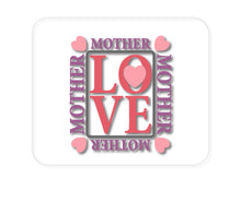 DistinctInk Custom Foam Rubber Mouse Pad - 1/4" Thick - Love Mother Hearts Pink Purple