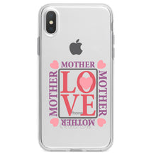 DistinctInk® Clear Shockproof Hybrid Case for Apple iPhone / Samsung Galaxy / Google Pixel - Love Mother Hearts Pink Purple