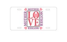 DistinctInk Custom Aluminum Decorative Vanity Front License Plate - Love Mother Hearts Pink Purple