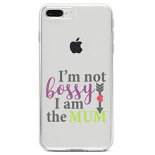 DistinctInk® Clear Shockproof Hybrid Case for Apple iPhone / Samsung Galaxy / Google Pixel - I'm Not Bossy I Am The Mum