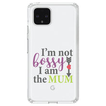 DistinctInk® Clear Shockproof Hybrid Case for Apple iPhone / Samsung Galaxy / Google Pixel - I'm Not Bossy I Am The Mum