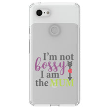 DistinctInk® Clear Shockproof Hybrid Case for Apple iPhone / Samsung Galaxy / Google Pixel - I'm Not Bossy I Am The Mum