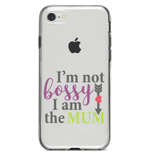 DistinctInk® Clear Shockproof Hybrid Case for Apple iPhone / Samsung Galaxy / Google Pixel - I'm Not Bossy I Am The Mum