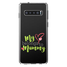 DistinctInk® Clear Shockproof Hybrid Case for Apple iPhone / Samsung Galaxy / Google Pixel - My Heart Belongs to Mummy