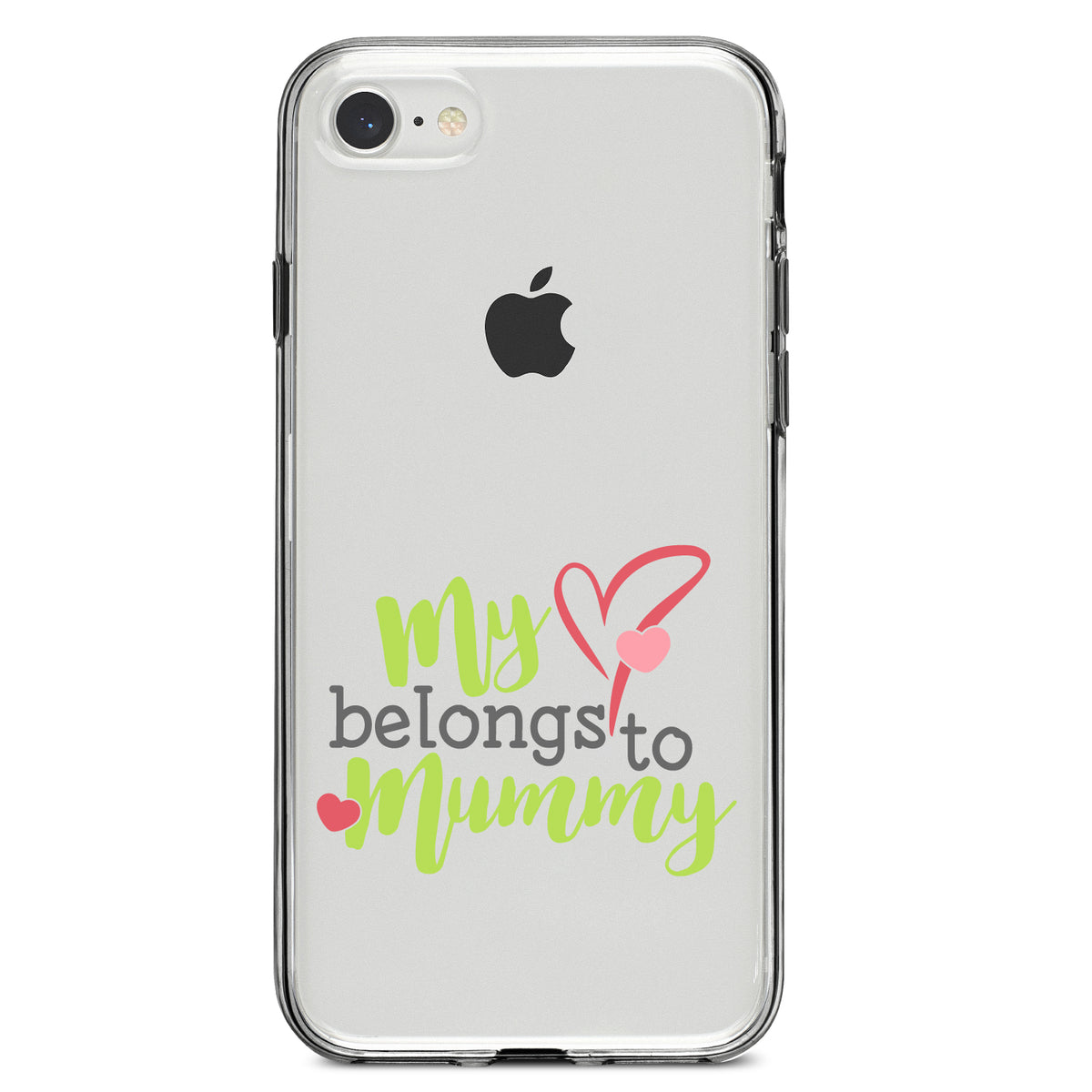My Heart Belongs to Mummy Clear Shockproof iPhone Case, view 5