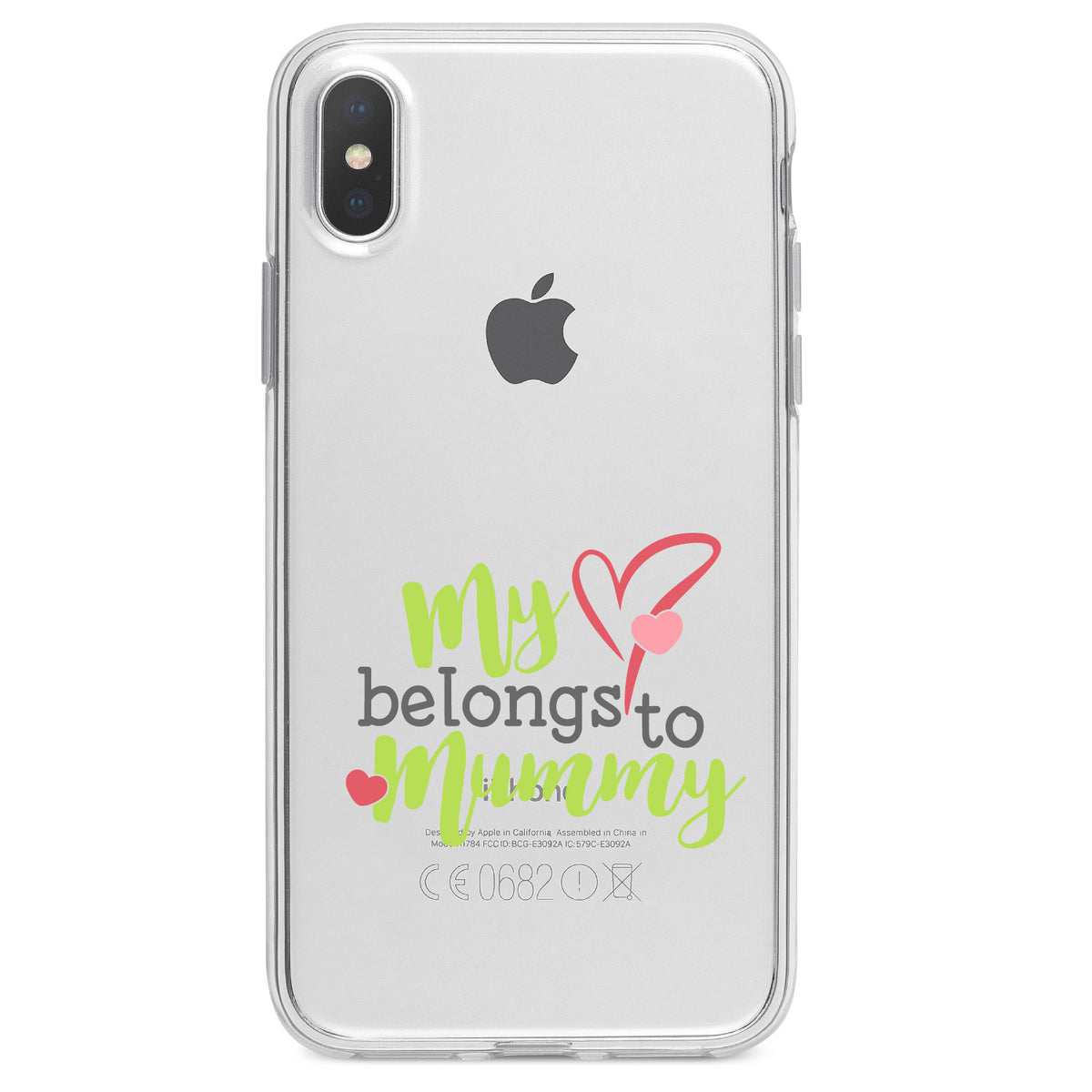 My Heart Belongs to Mummy Clear Shockproof iPhone Case, view 3