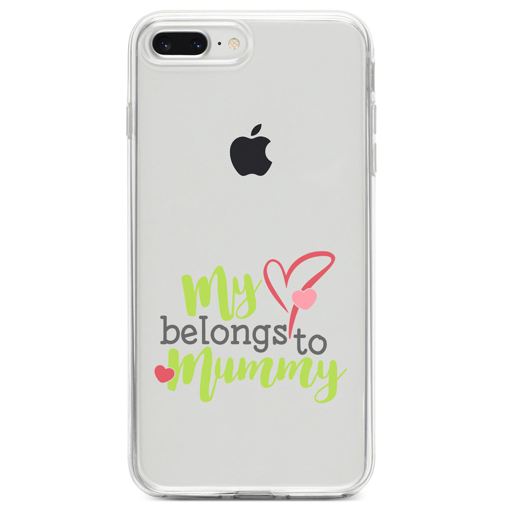 My Heart Belongs to Mummy Clear Shockproof iPhone Case, view 6