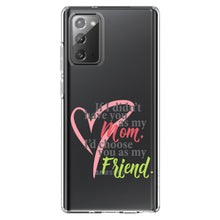 DistinctInk® Clear Shockproof Hybrid Case for Apple iPhone / Samsung Galaxy / Google Pixel - Mom, I'd Choose You as My Friend