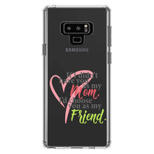 DistinctInk® Clear Shockproof Hybrid Case for Apple iPhone / Samsung Galaxy / Google Pixel - Mom, I'd Choose You as My Friend