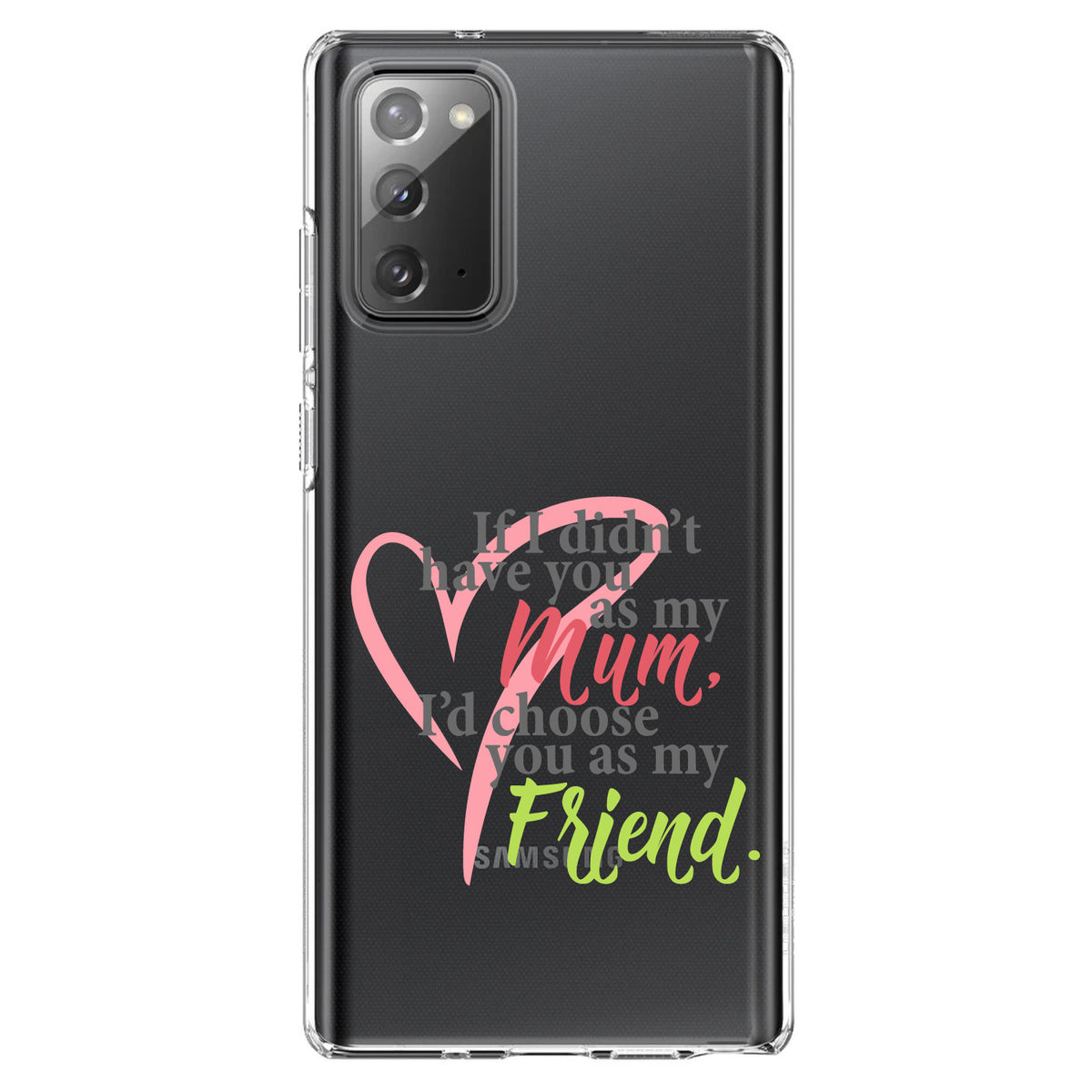 Mum, I'd Choose You as My Friend Clear Shockproof iPhone Case, view 8