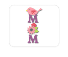 DistinctInk Custom Foam Rubber Mouse Pad - 1/4" Thick - Mom - Pink Bird & Flowers