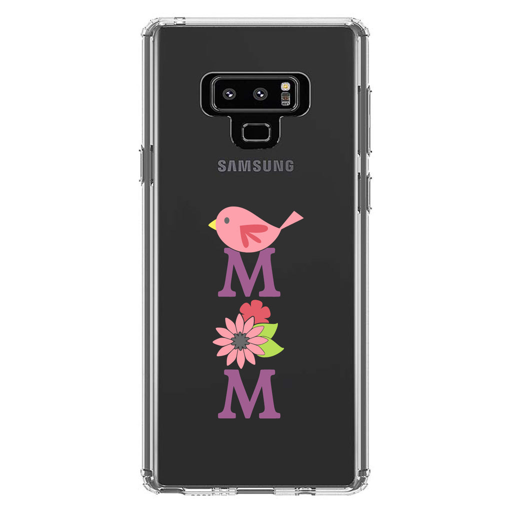 Mom, Pink Bird & Flowers Clear Shockproof iPhone Case, view 11