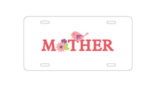 DistinctInk Custom Aluminum Decorative Vanity Front License Plate - Mother - Pink Bird & Flowers