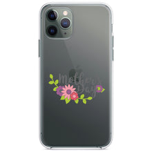 DistinctInk® Clear Shockproof Hybrid Case for Apple iPhone / Samsung Galaxy / Google Pixel - Mother's Day - Pink Purple Flowers