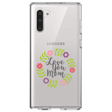 DistinctInk® Clear Shockproof Hybrid Case for Apple iPhone / Samsung Galaxy / Google Pixel - Love You Mom - Floral Border