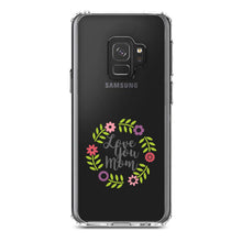DistinctInk® Clear Shockproof Hybrid Case for Apple iPhone / Samsung Galaxy / Google Pixel - Love You Mom - Floral Border