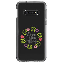 DistinctInk® Clear Shockproof Hybrid Case for Apple iPhone / Samsung Galaxy / Google Pixel - Love You Mom - Floral Border