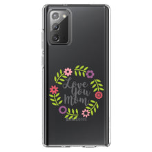 DistinctInk® Clear Shockproof Hybrid Case for Apple iPhone / Samsung Galaxy / Google Pixel - Love You Mom - Floral Border