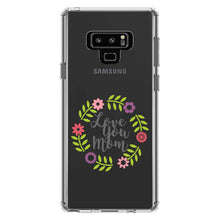 DistinctInk® Clear Shockproof Hybrid Case for Apple iPhone / Samsung Galaxy / Google Pixel - Love You Mom - Floral Border