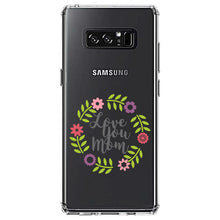 DistinctInk® Clear Shockproof Hybrid Case for Apple iPhone / Samsung Galaxy / Google Pixel - Love You Mom - Floral Border