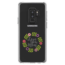 DistinctInk® Clear Shockproof Hybrid Case for Apple iPhone / Samsung Galaxy / Google Pixel - Love You Mom - Floral Border