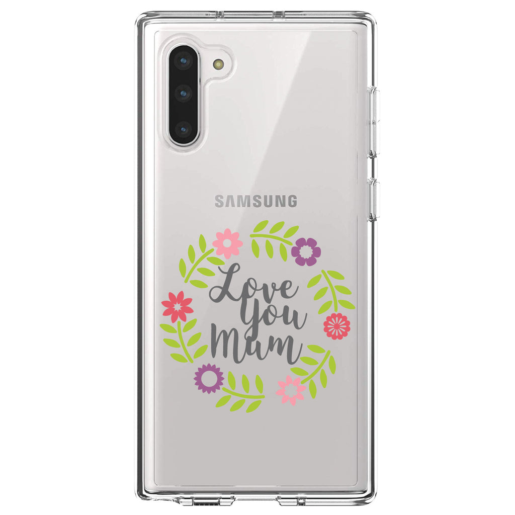 Love You Mum, Floral Border Clear Shockproof iPhone Case, view 9
