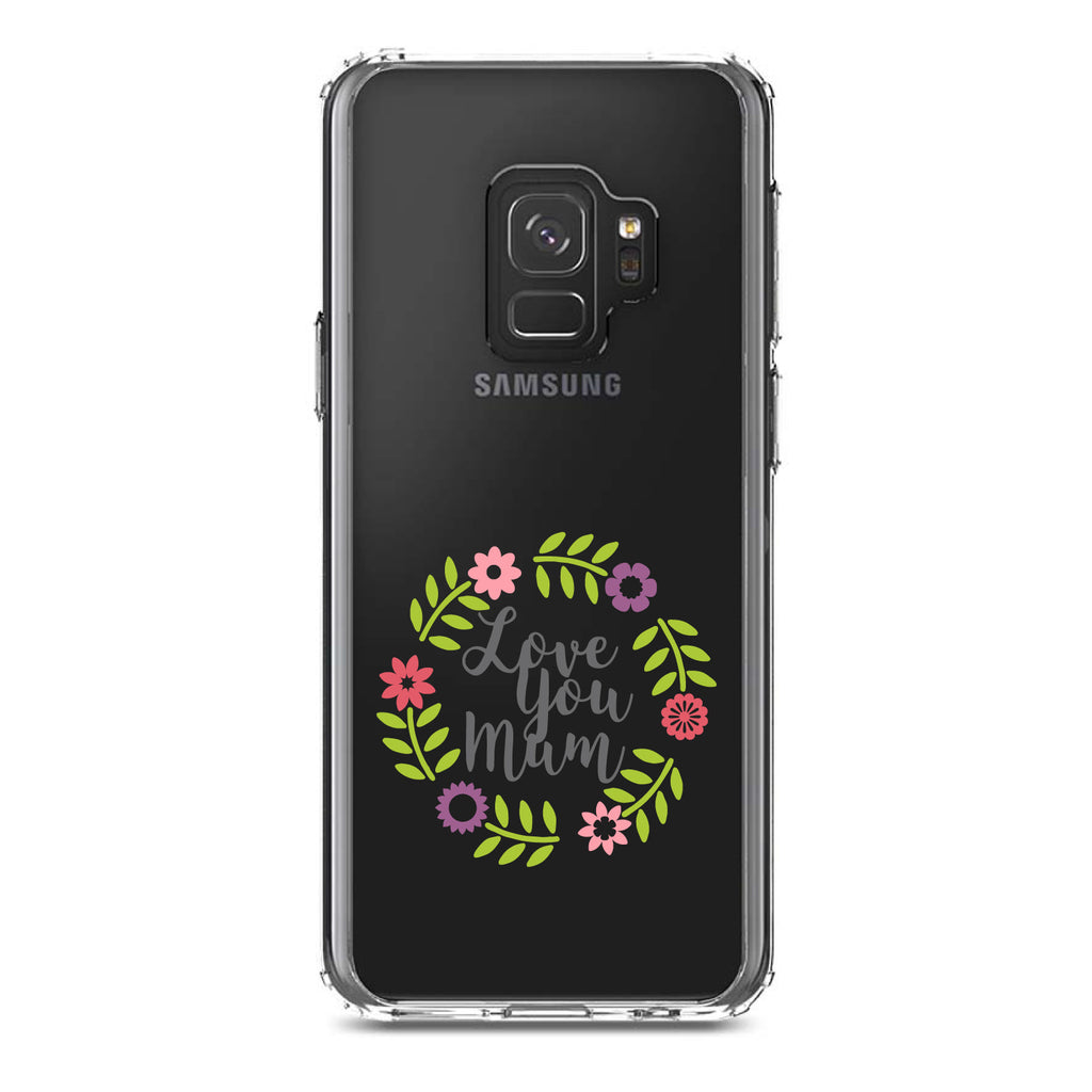 Love You Mum, Floral Border Clear Shockproof iPhone Case, view 19
