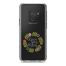 DistinctInk® Clear Shockproof Hybrid Case for Apple iPhone / Samsung Galaxy / Google Pixel - Love You Mum - Floral Border